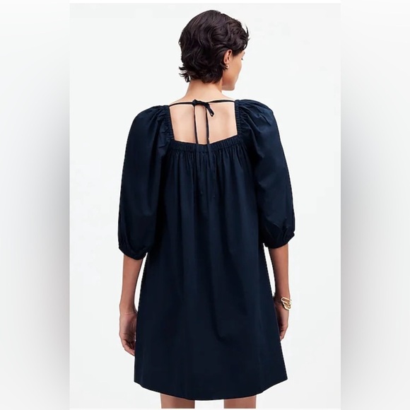 Madewell |‎ NWT | Square-Neck | Puff-Sleeve | Mini Dress | Navy | 4 - Picture 2 of 7
